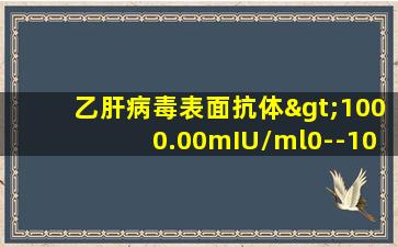 乙肝病毒表面抗体>1000.00mIU/ml0--10